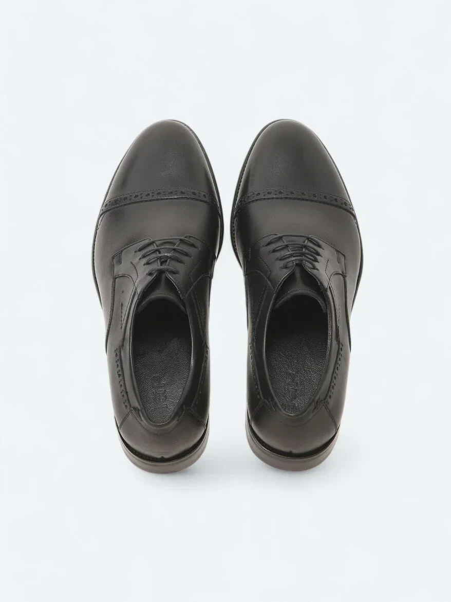 Black Leather Classical Shoes - 5
