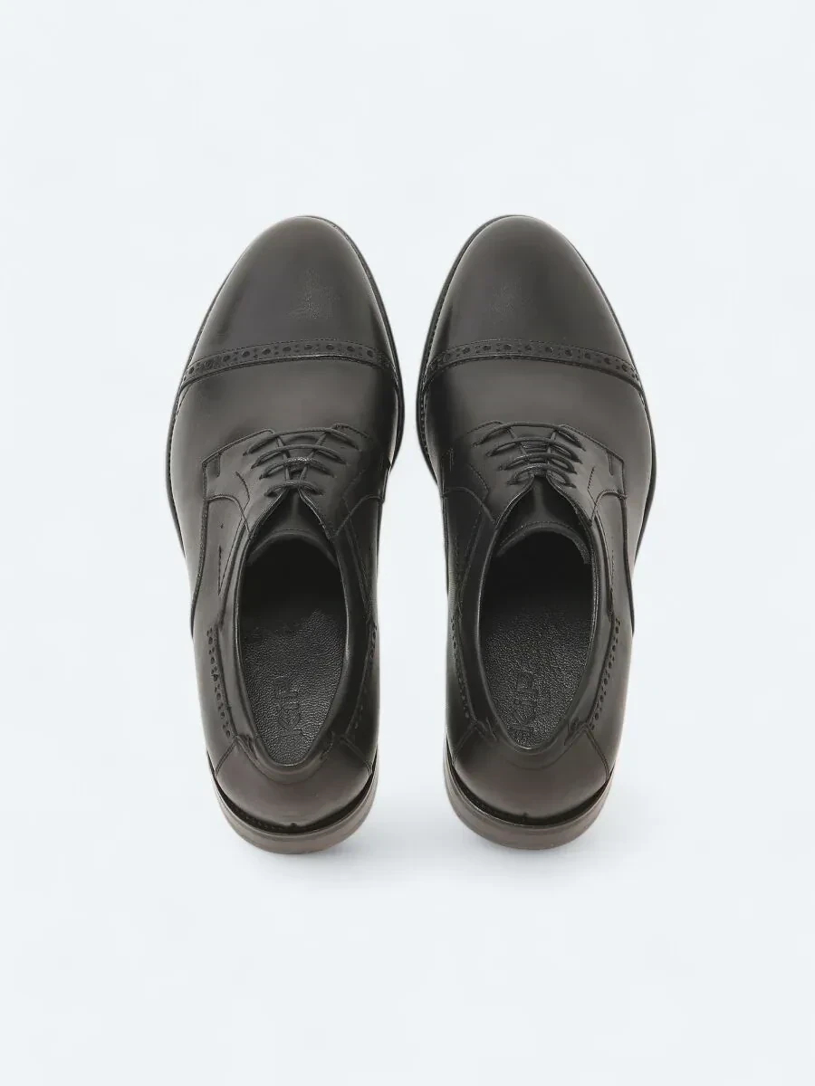 Black Leather Classical Shoes - 5