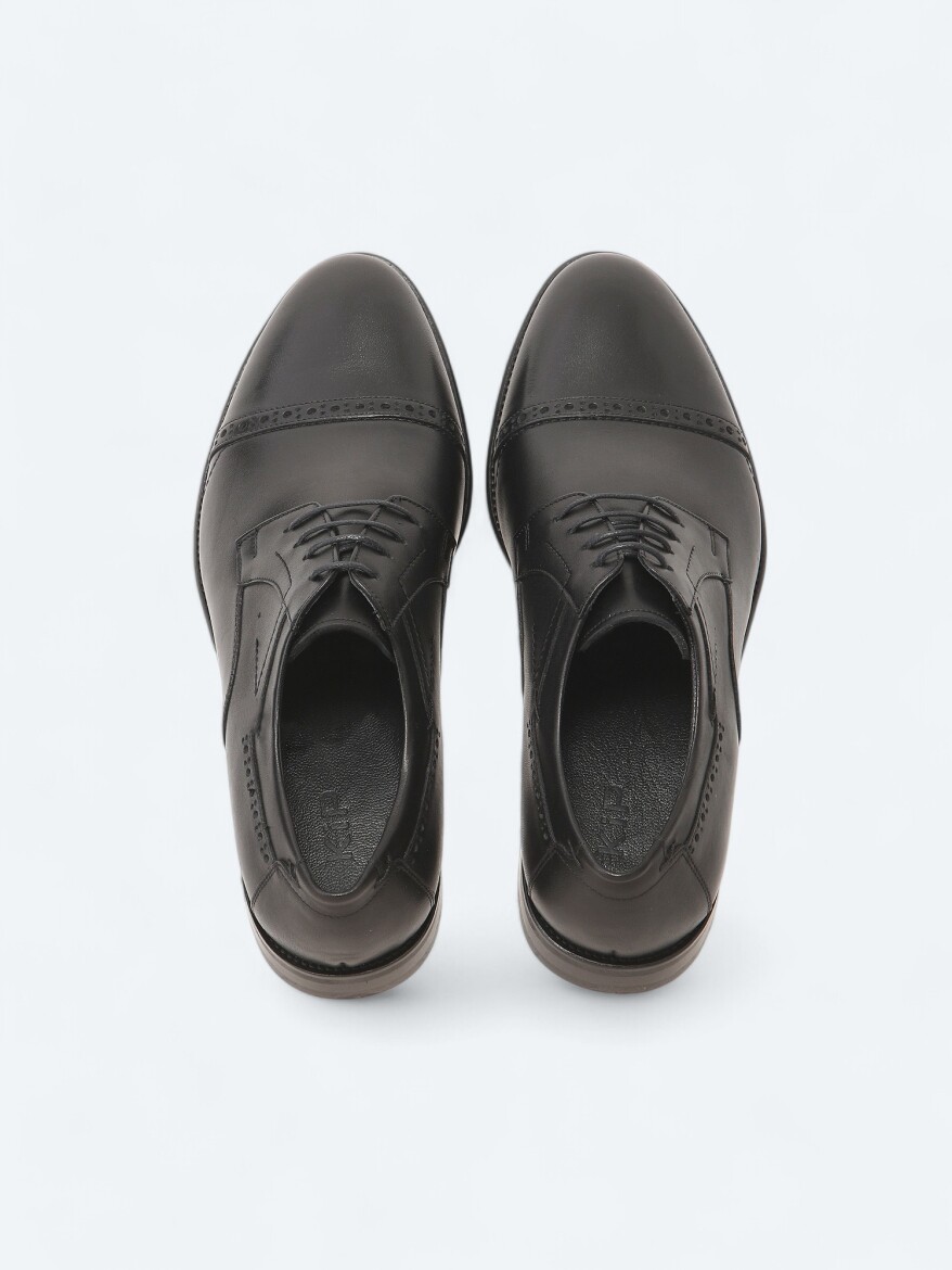 Black Leather Classical Shoes - 5