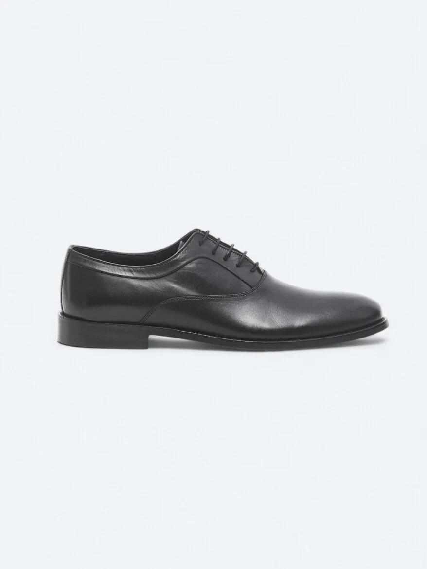 Black Leather Classical Shoes - 1
