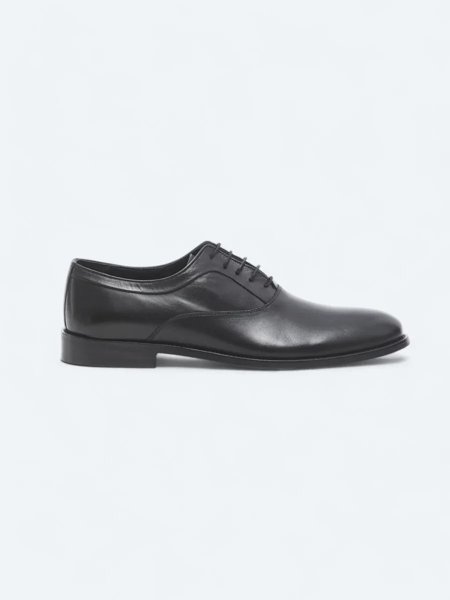 Black Leather Classical Shoes - 1