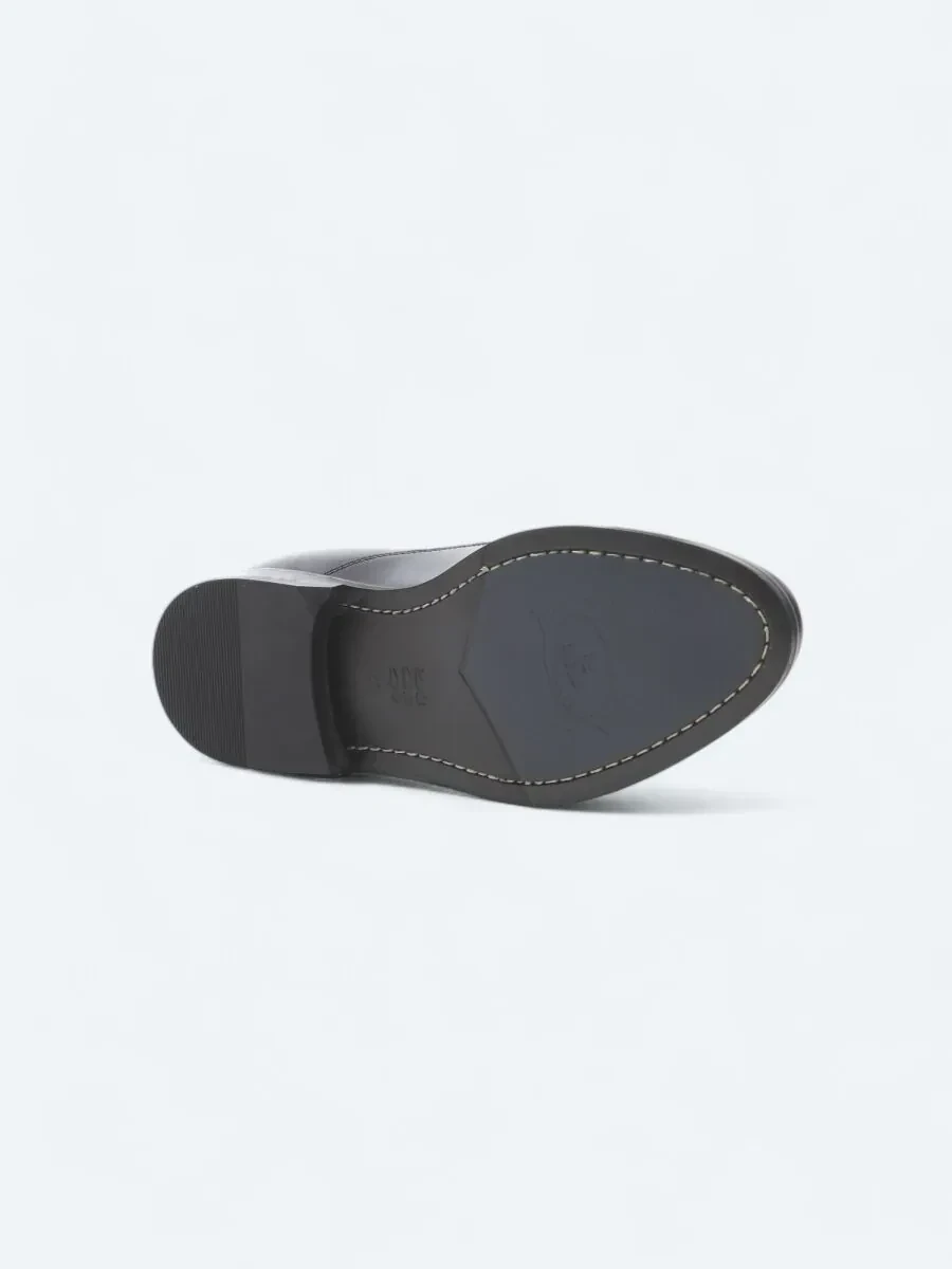Black Leather Classical Shoes - 4