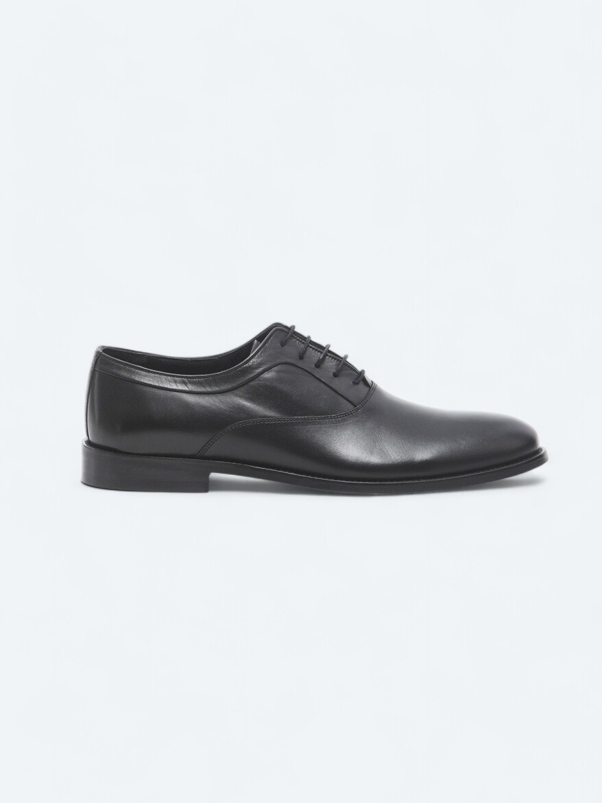 Black Leather Classical Shoes - 1