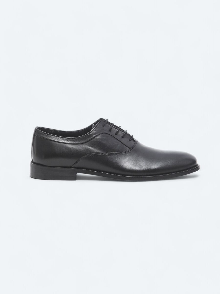 Black Leather Classical Shoes - 1