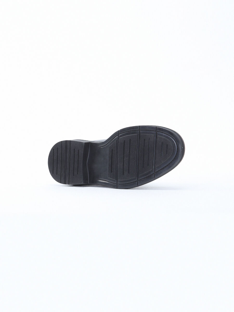 Black Leather Classical Shoes - 4