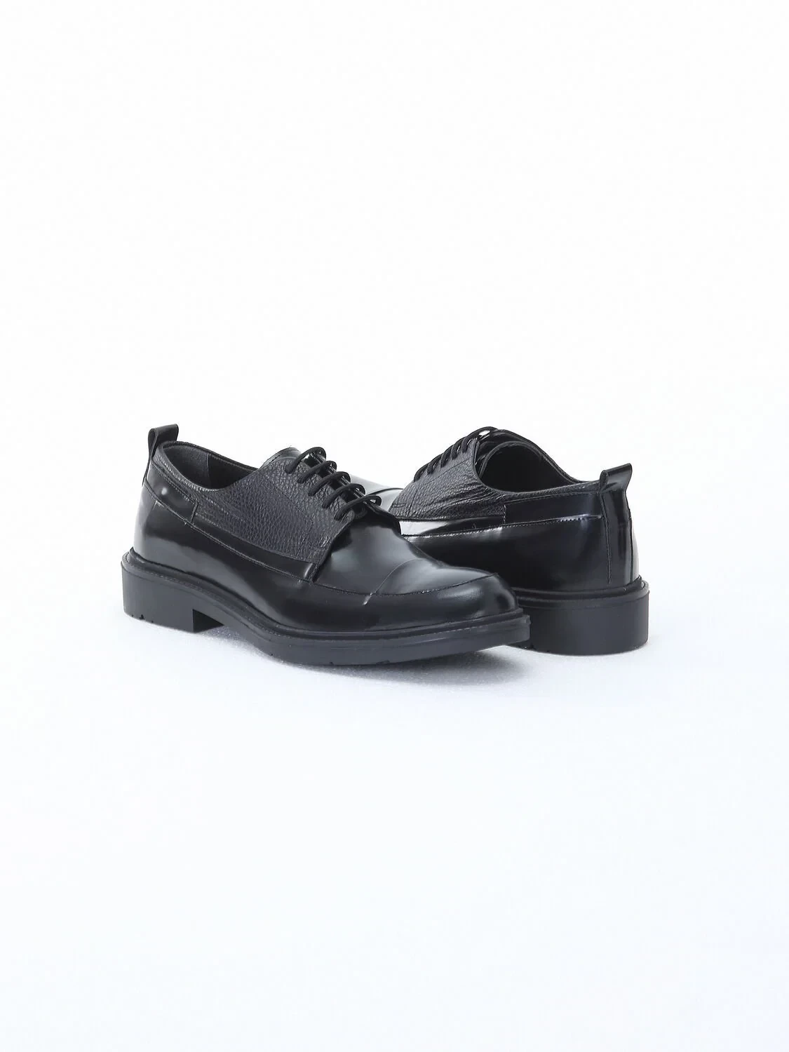 Black Leather Classical Shoes - 3
