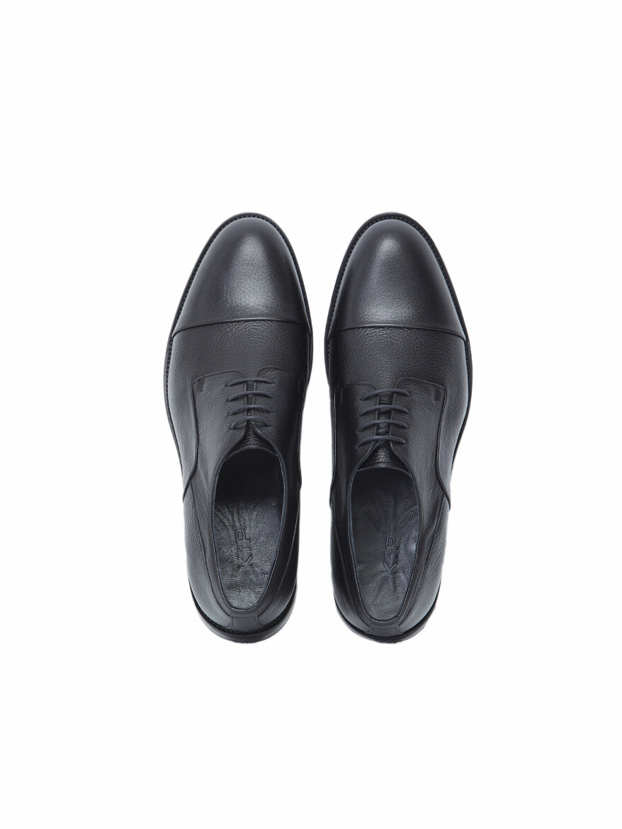 Black Leather Classical Shoes - 5