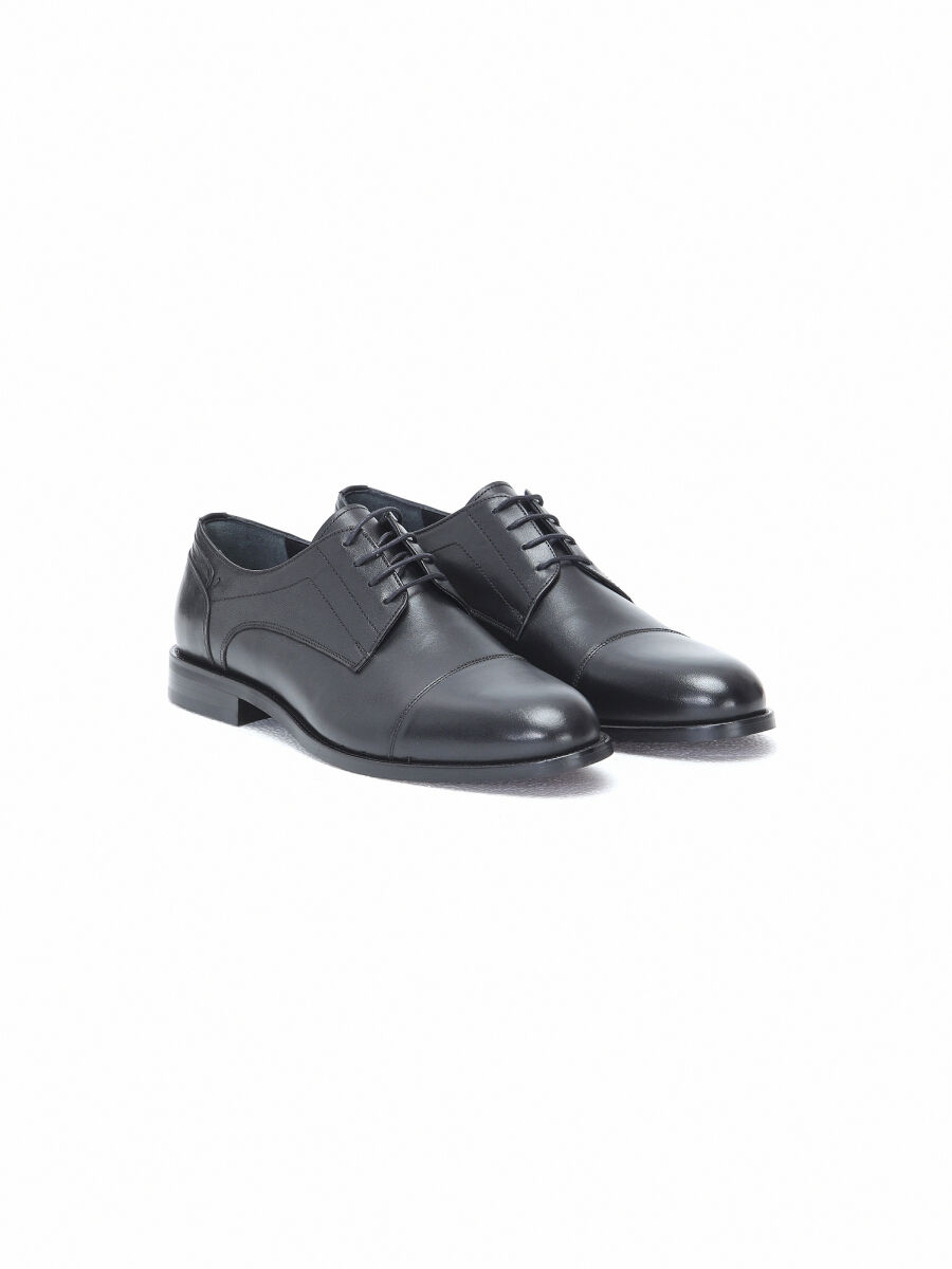 Black Leather Classical Shoes - 2