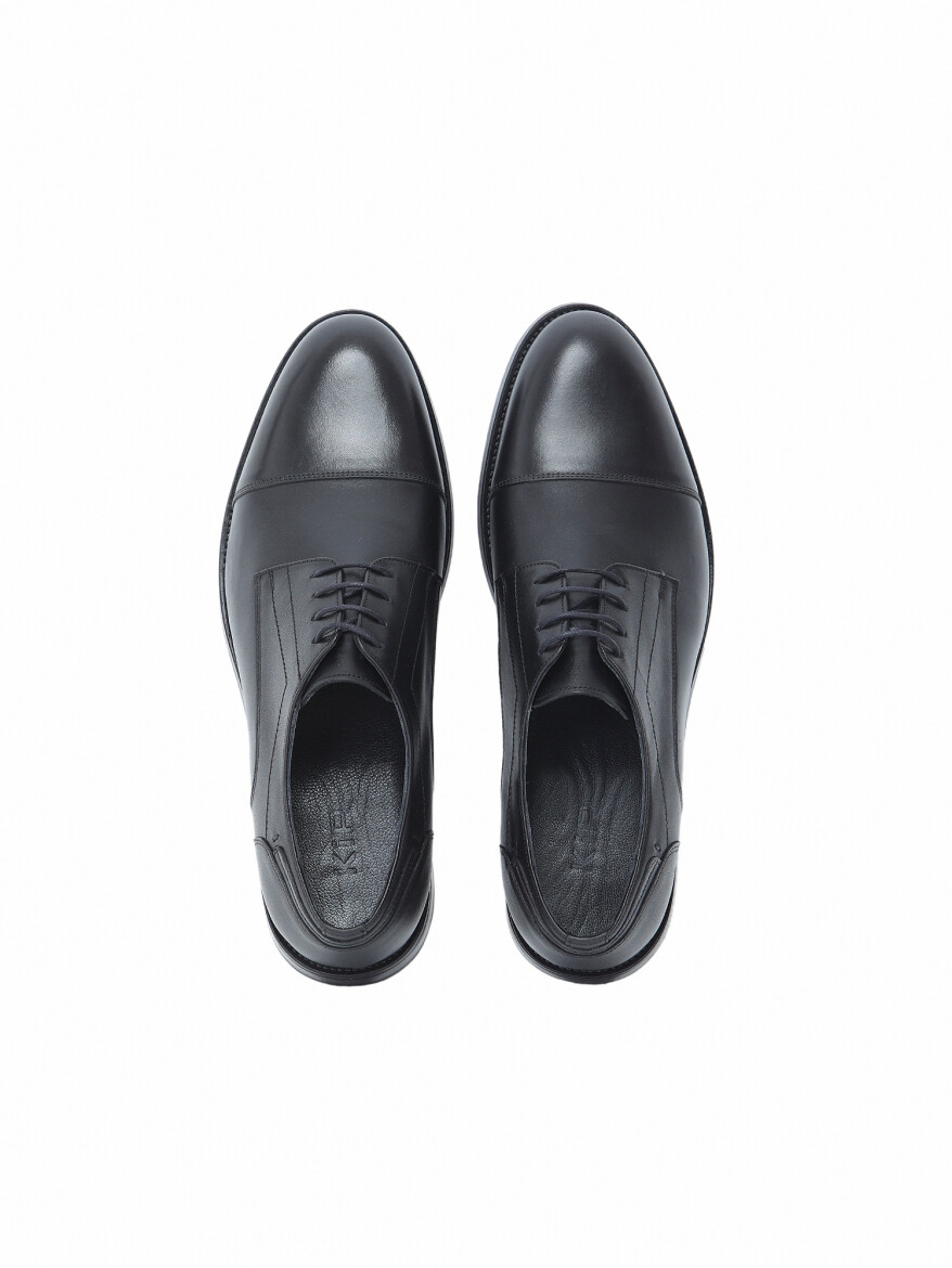 Black Leather Classical Shoes - 5