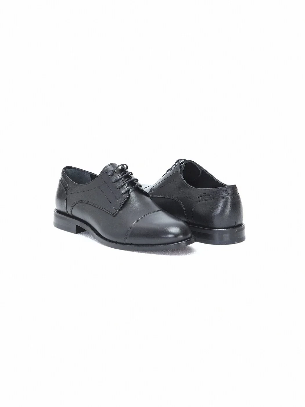 Black Leather Classical Shoes - 3