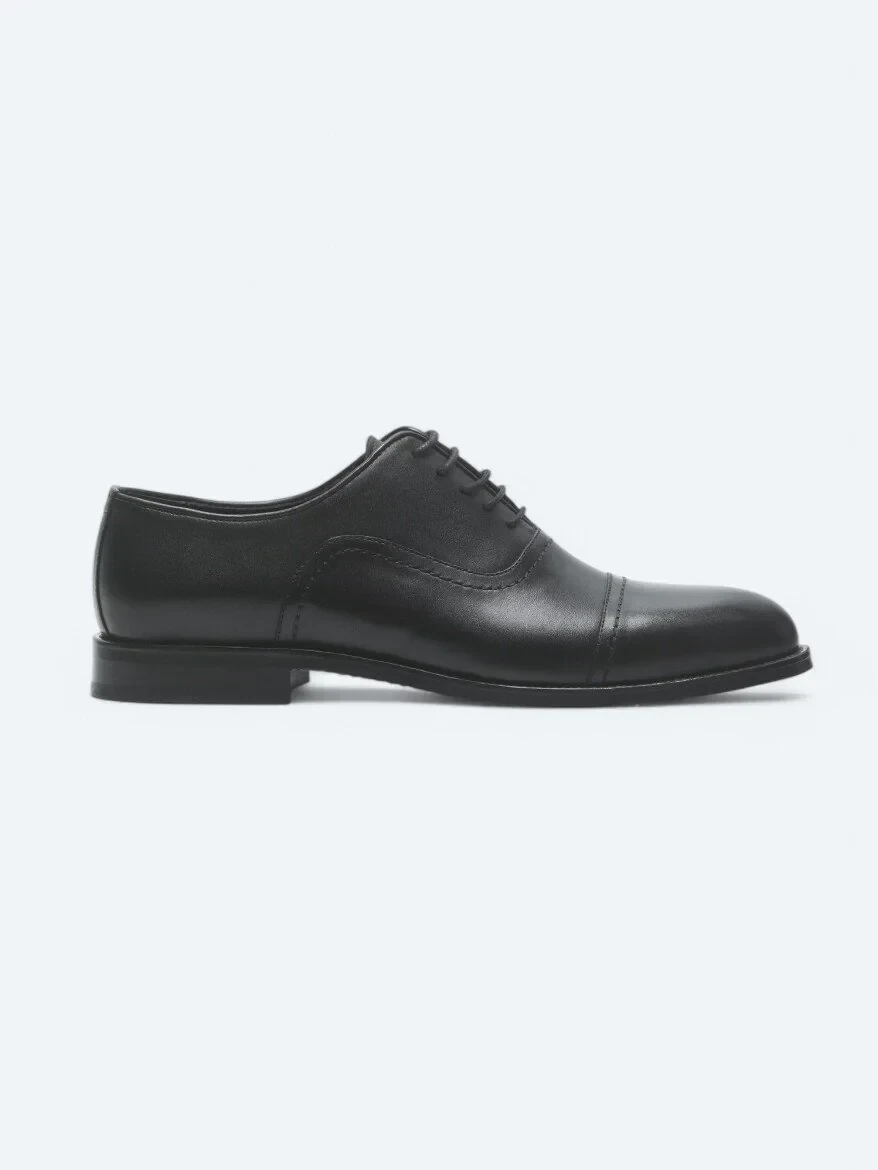 Black Leather Classical Shoes - 1
