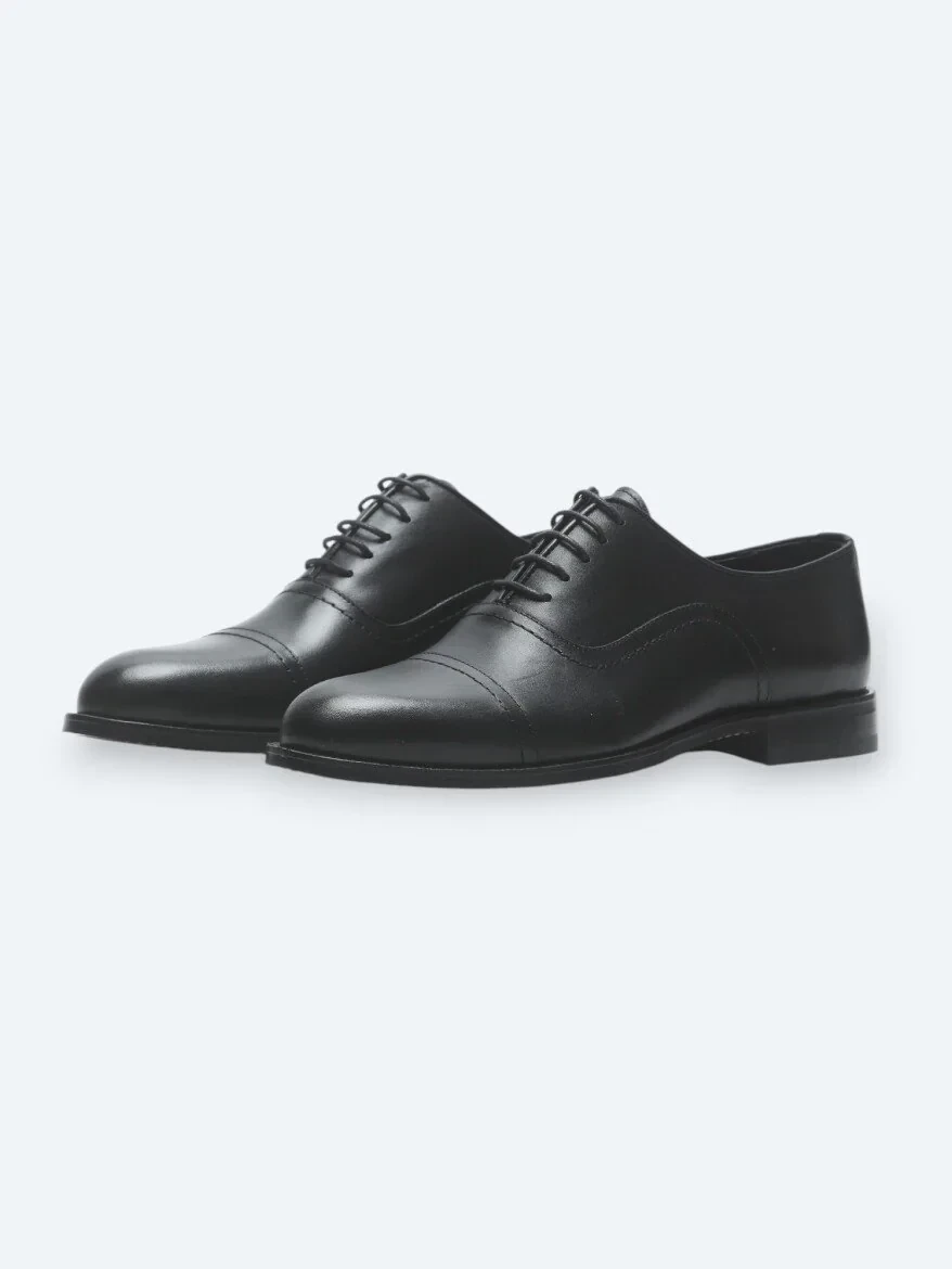 Black Leather Classical Shoes - 2