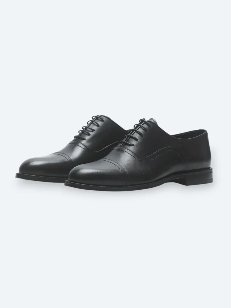 Black Leather Classical Shoes - 2