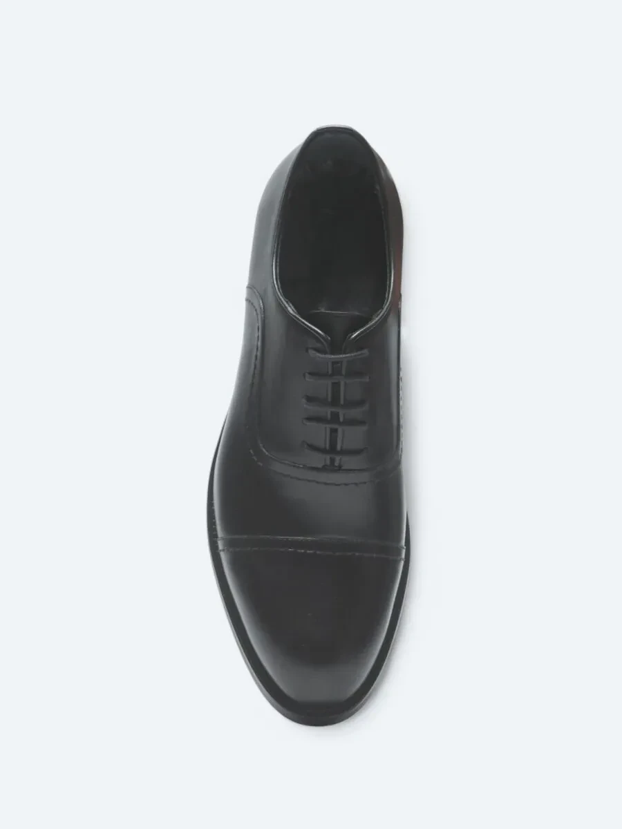 Black Leather Classical Shoes - 3