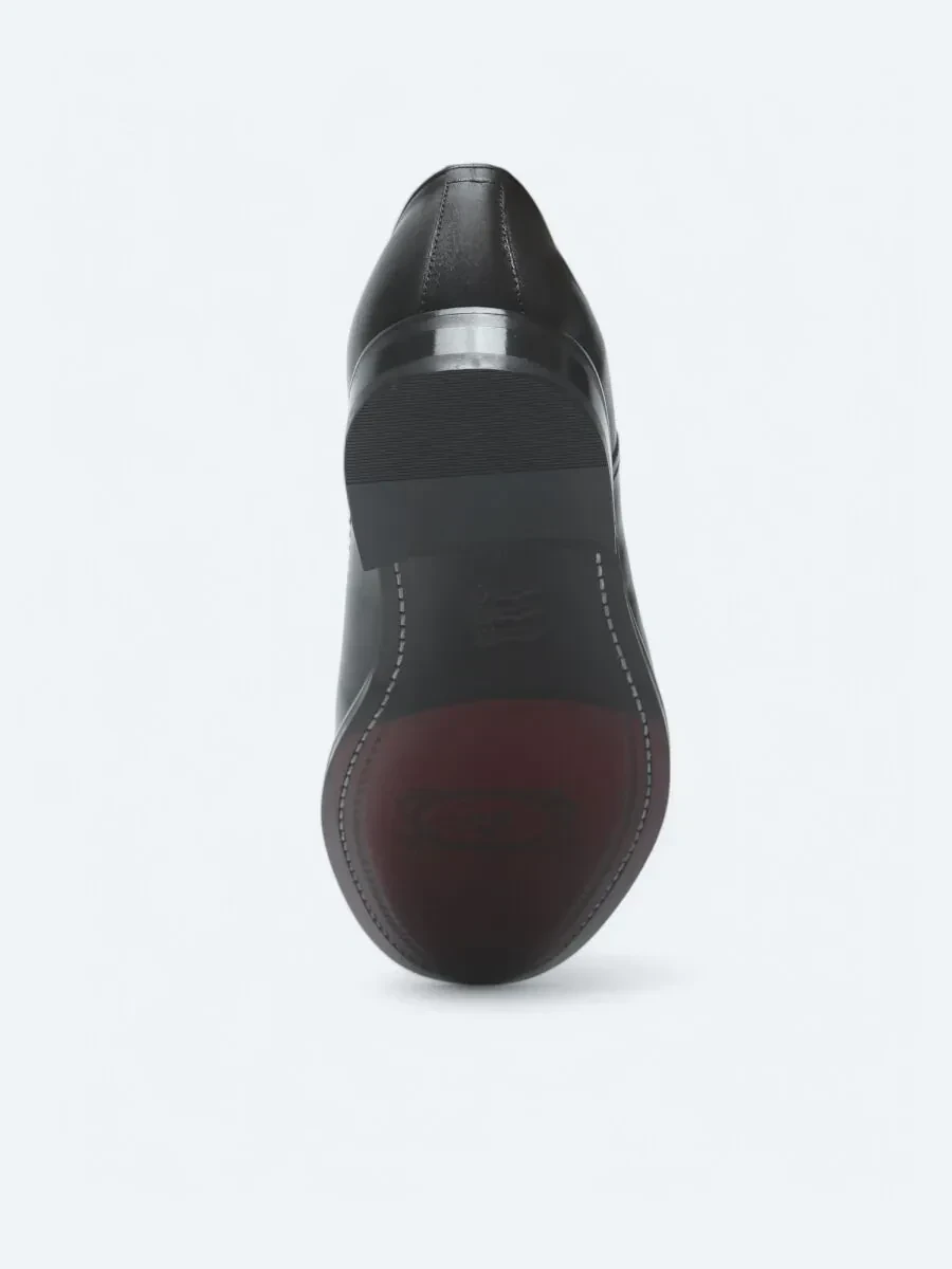 Black Leather Classical Shoes - 4