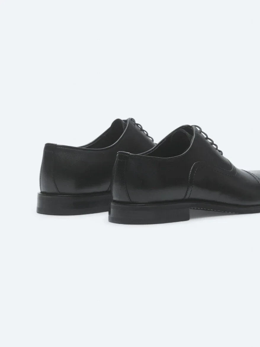 Black Leather Classical Shoes - 5