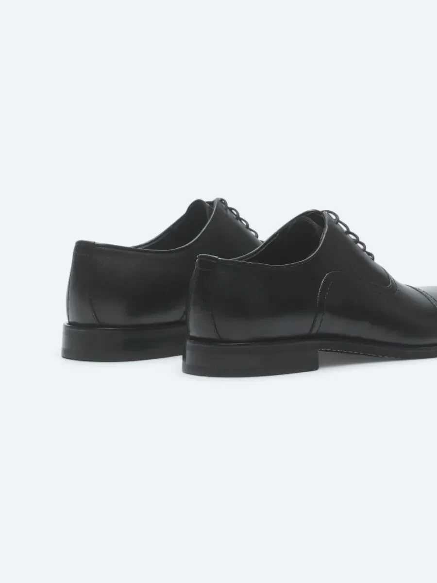 Black Leather Classical Shoes - 5