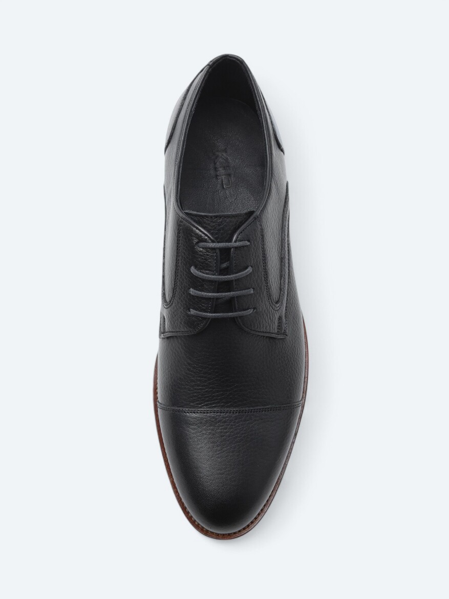 Black Leather Classical Shoes - 3