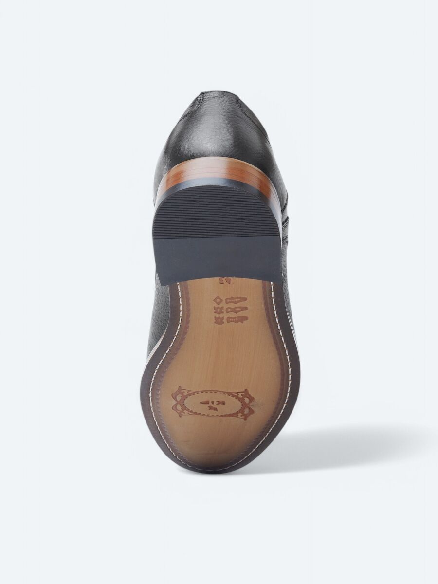 Black Leather Classical Shoes - 4