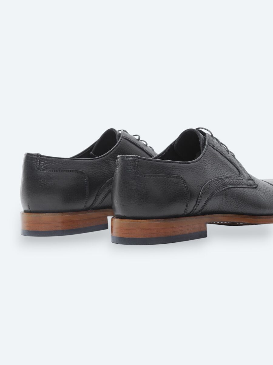 Black Leather Classical Shoes - 5