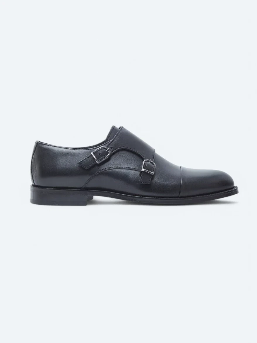 Black Leather Classical Shoes - 1