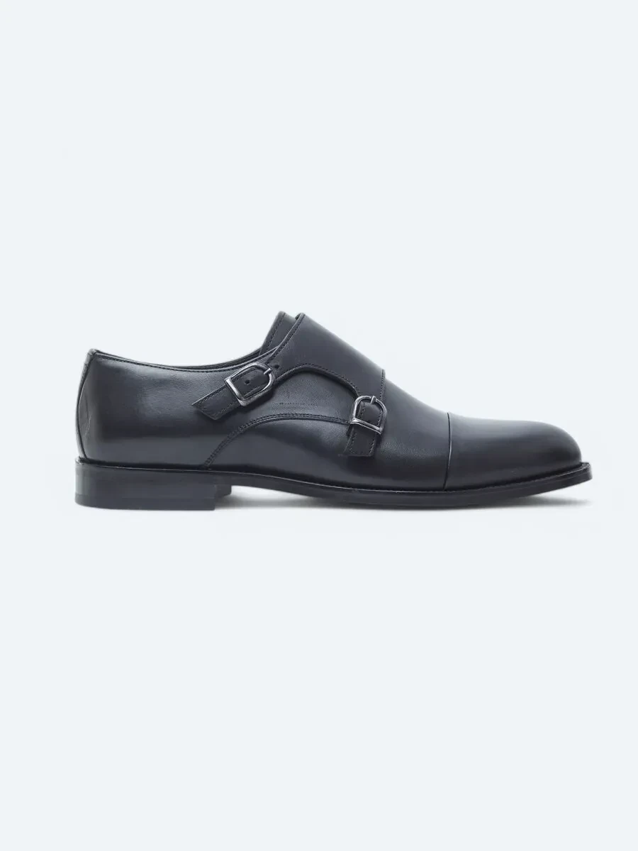 Black Leather Classical Shoes - 1
