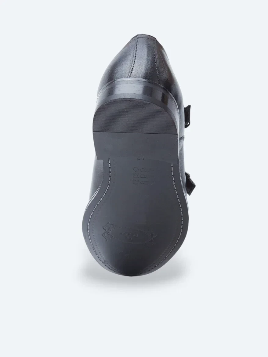 Black Leather Classical Shoes - 4