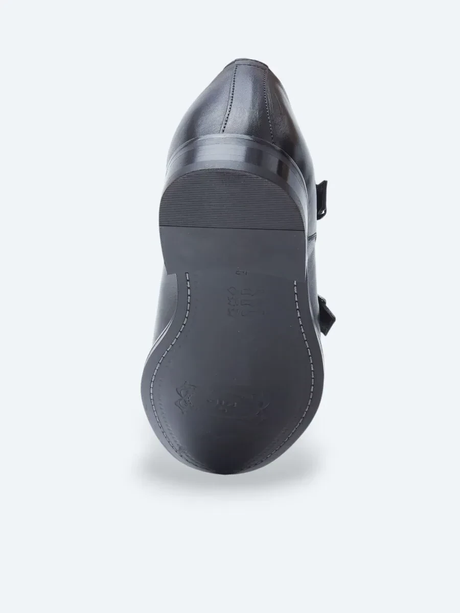 Black Leather Classical Shoes - 4