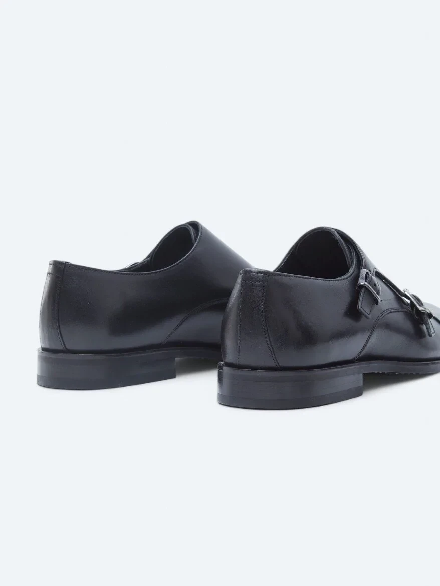 Black Leather Classical Shoes - 5