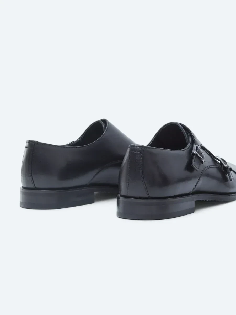 Black Leather Classical Shoes - 5
