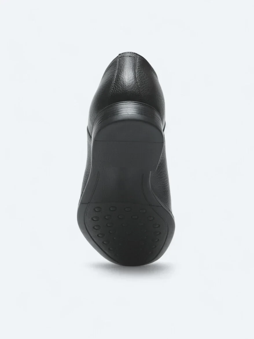 Black Leather Classical Shoes - 4