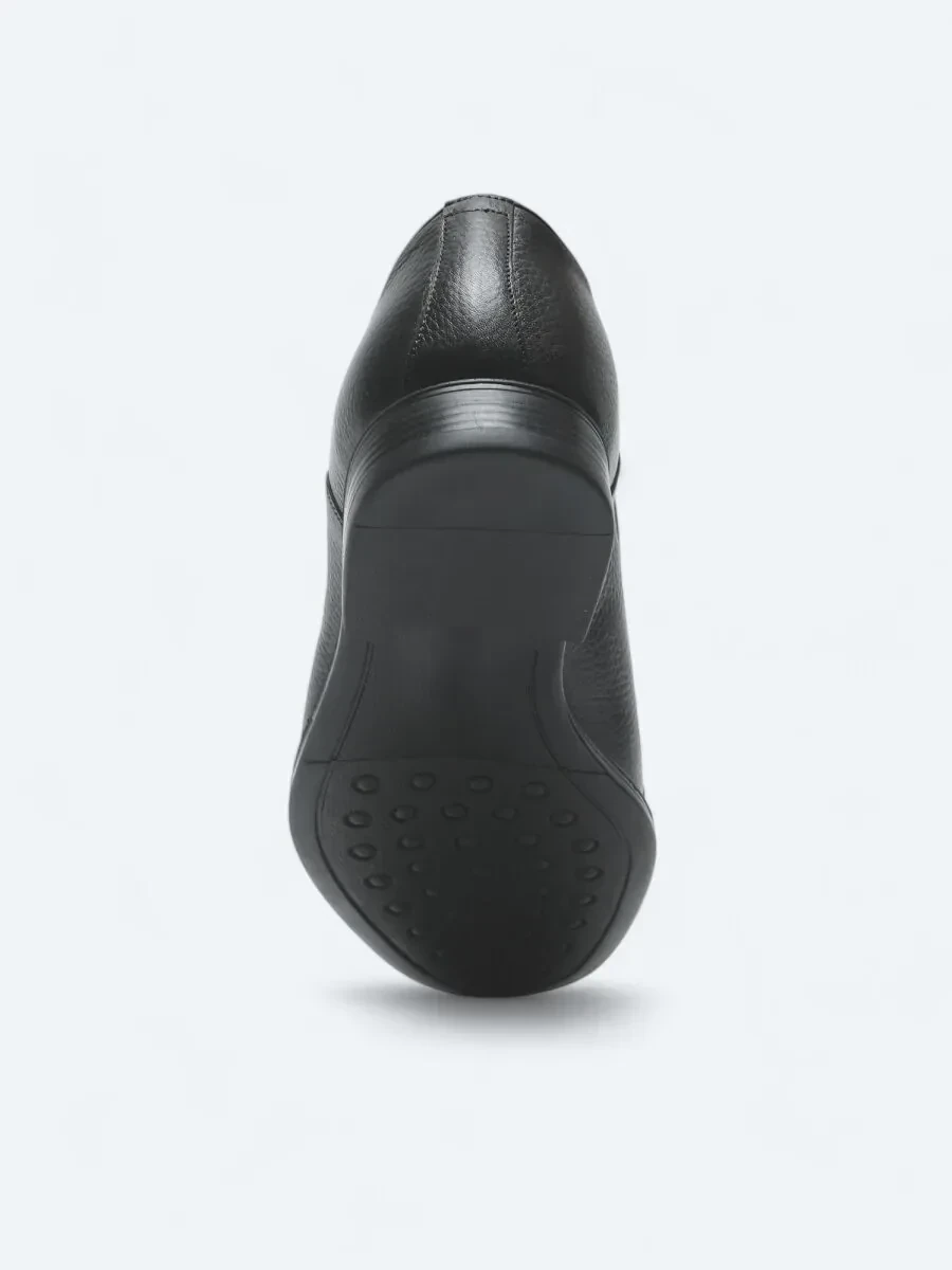 Black Leather Classical Shoes - 4