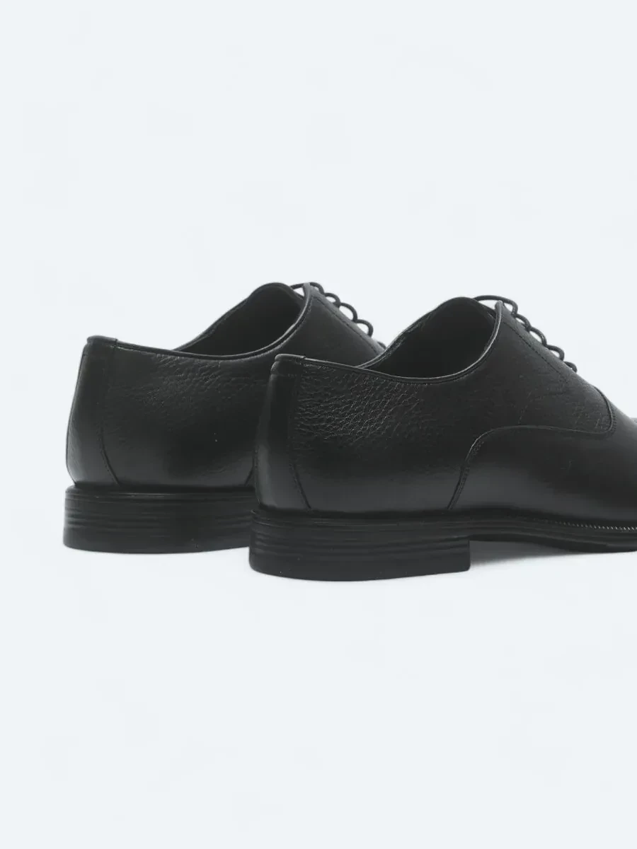 Black Leather Classical Shoes - 5