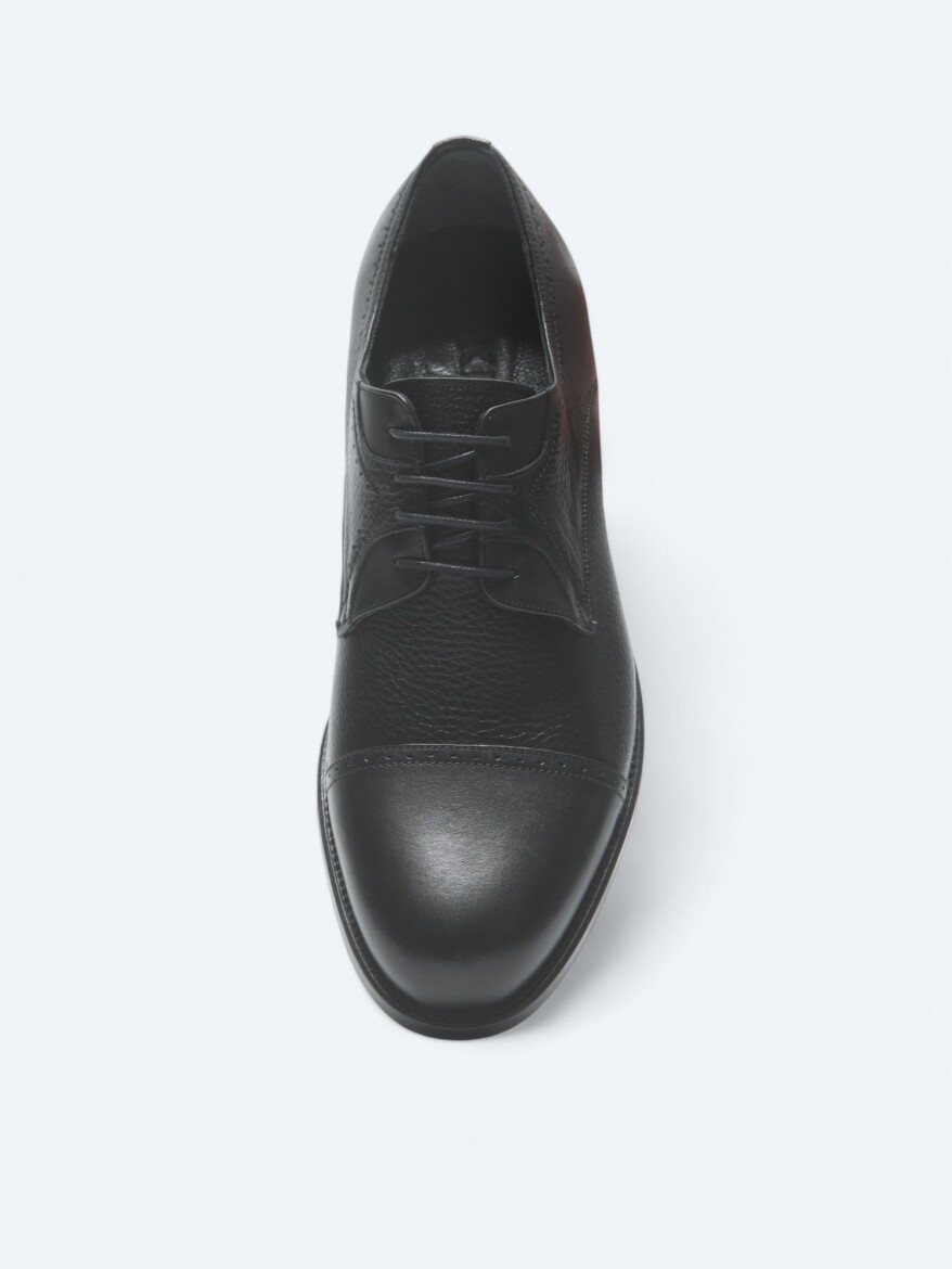 Black Leather Classical Shoes - 3