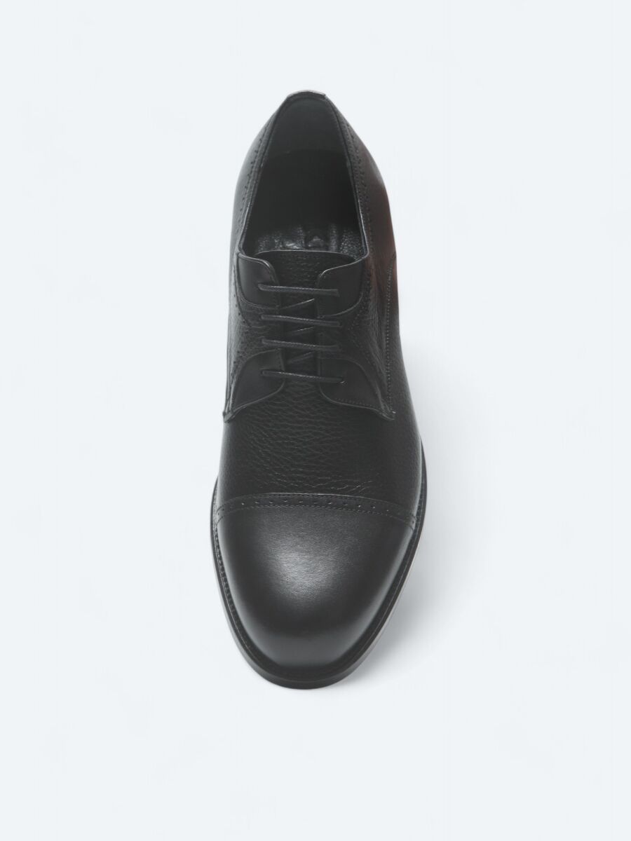 Black Leather Classical Shoes - 3