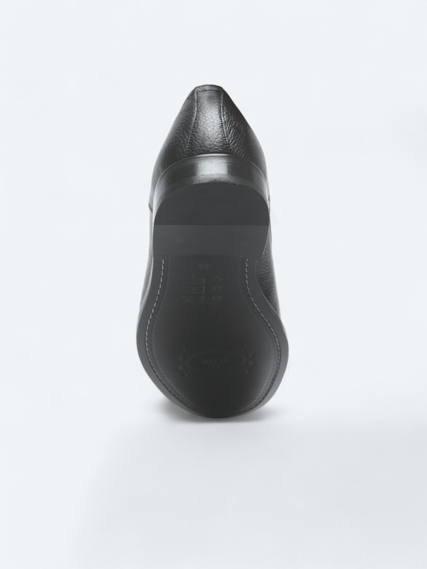 Black Leather Classical Shoes - 4