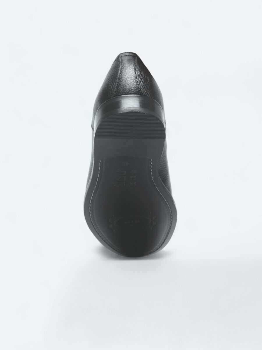 Black Leather Classical Shoes - 4