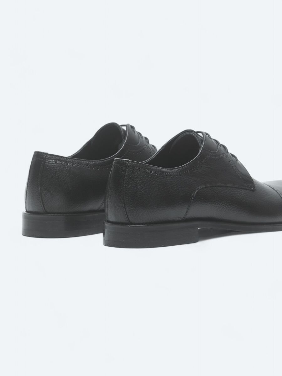 Black Leather Classical Shoes - 5
