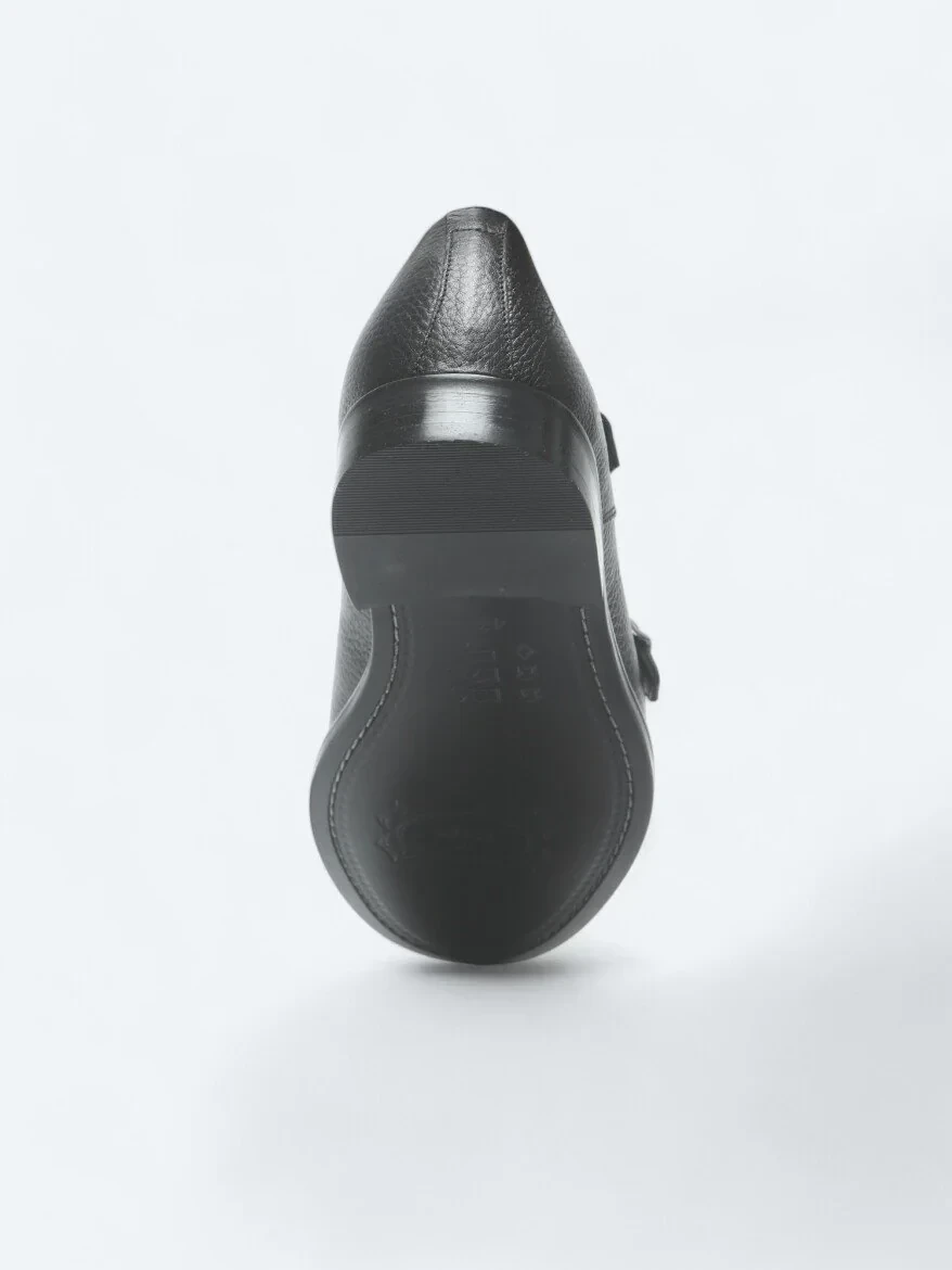 Black Leather Classical Shoes - 4