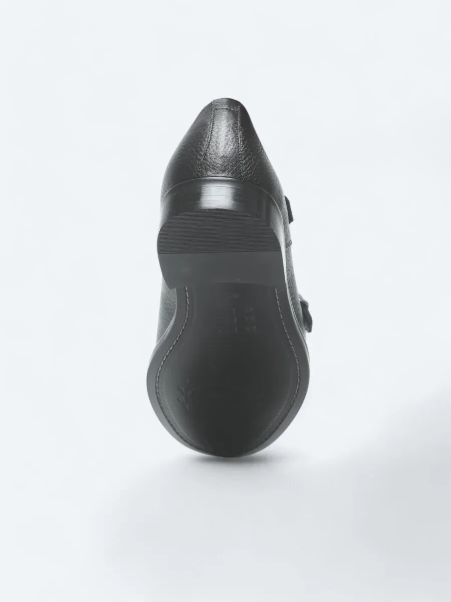 Black Leather Classical Shoes - 4
