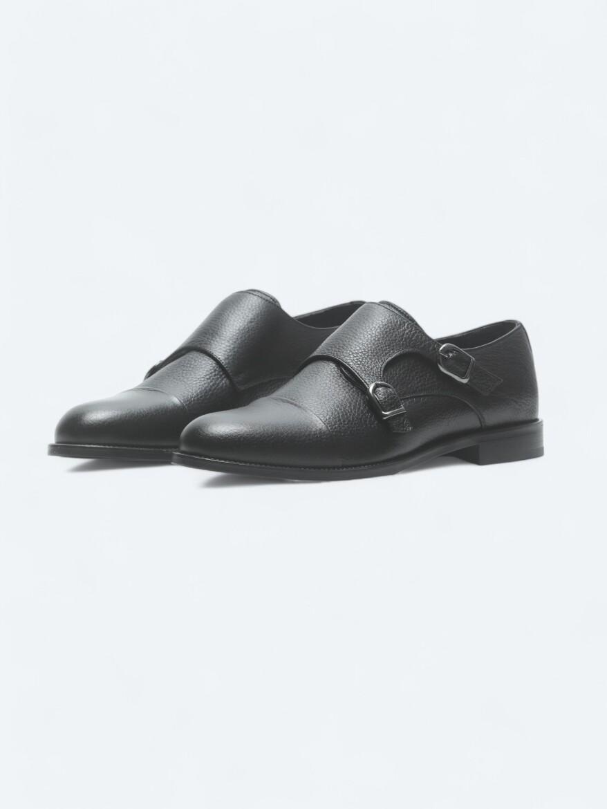 Black Leather Classical Shoes - KİP