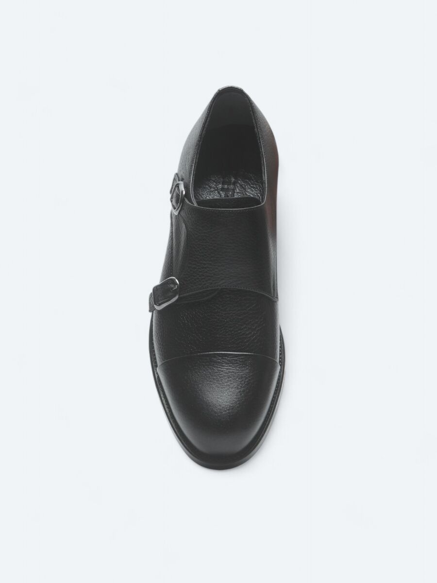 Black Leather Classical Shoes - 3