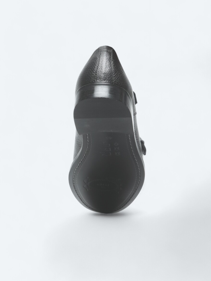 Black Leather Classical Shoes - 4