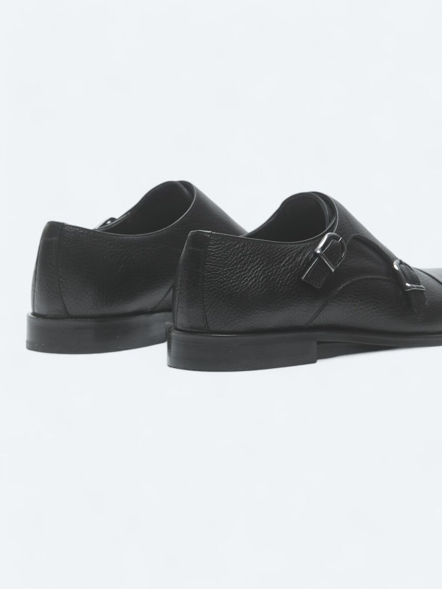 Black Leather Classical Shoes - 5