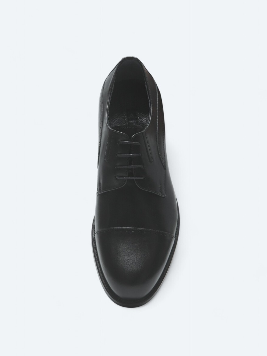 Black Leather Classical Shoes - 3