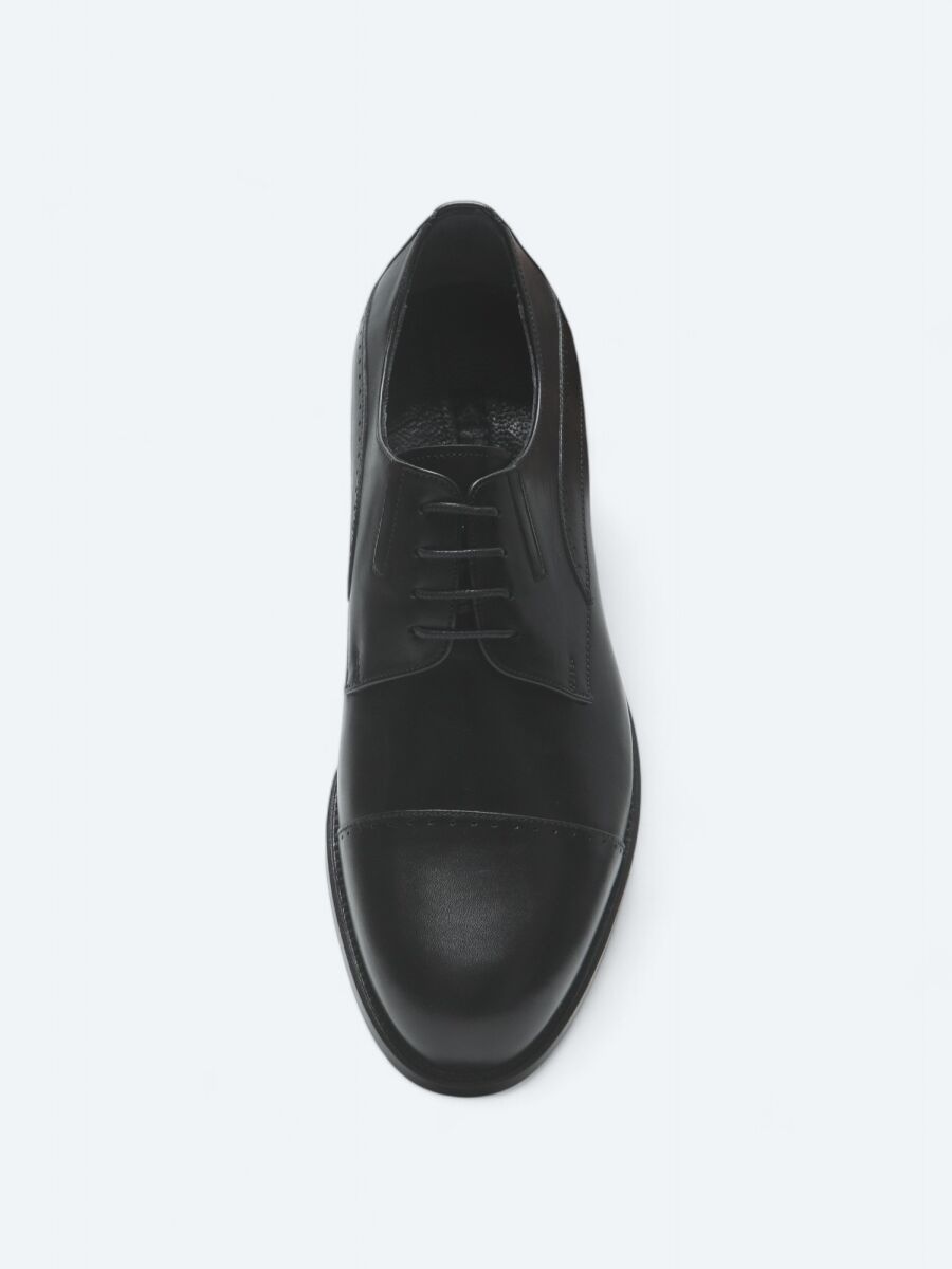 Black Leather Classical Shoes - 3