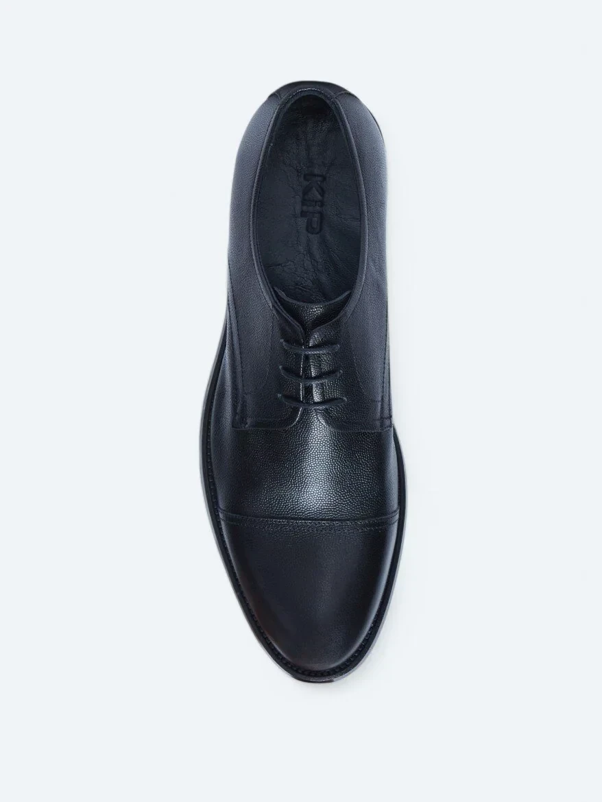 Black Leather Classical Shoes - 3