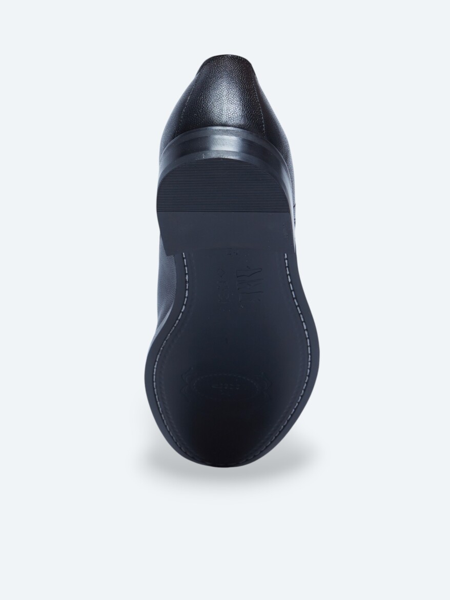 Black Leather Classical Shoes - 4