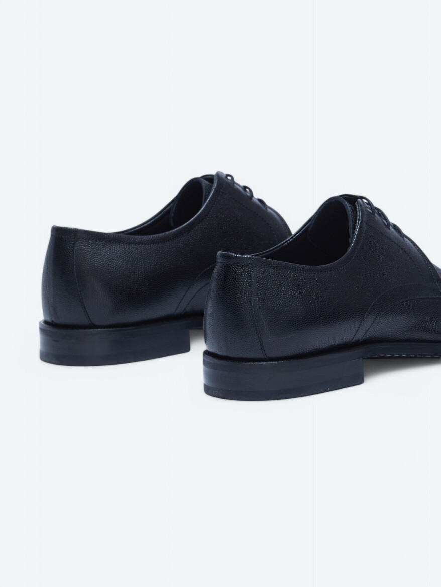 Black Leather Classical Shoes - 5