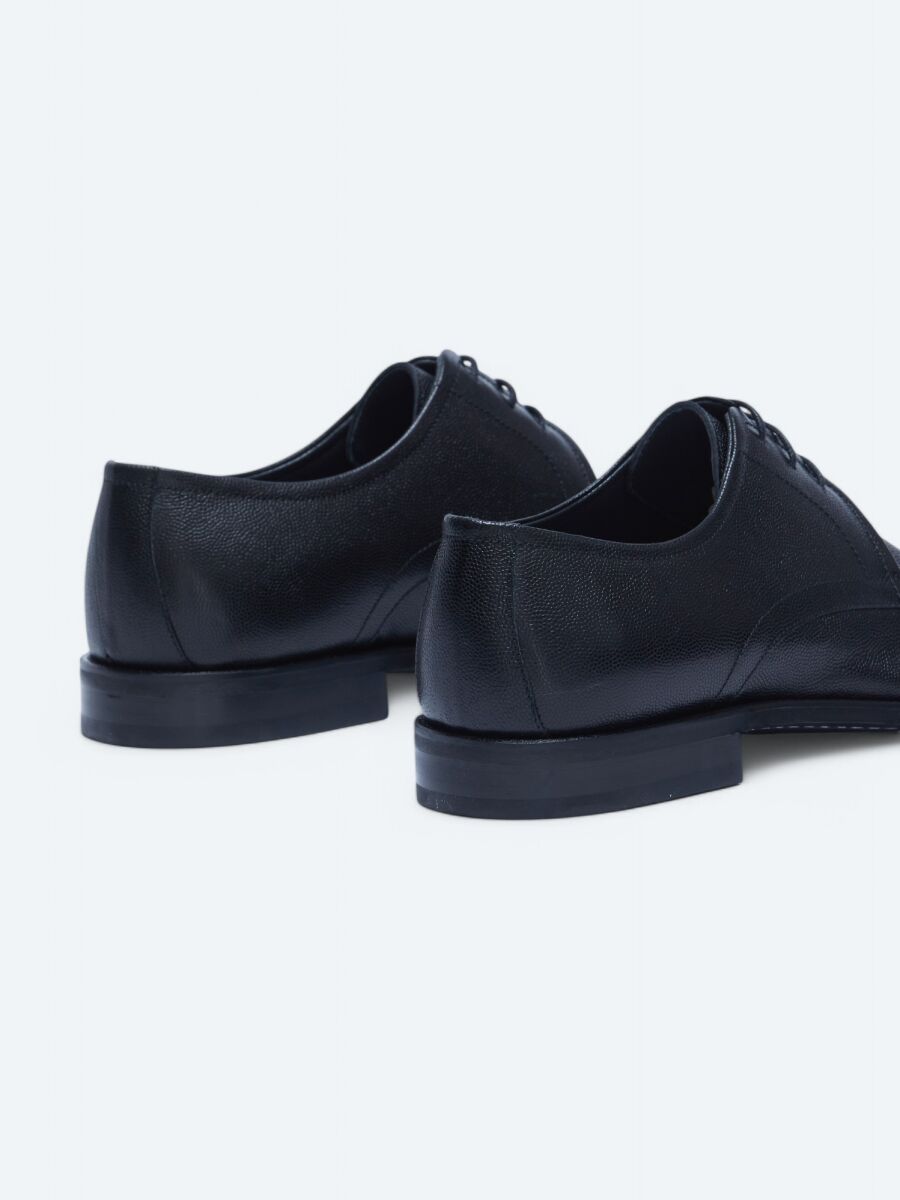 Black Leather Classical Shoes - 5